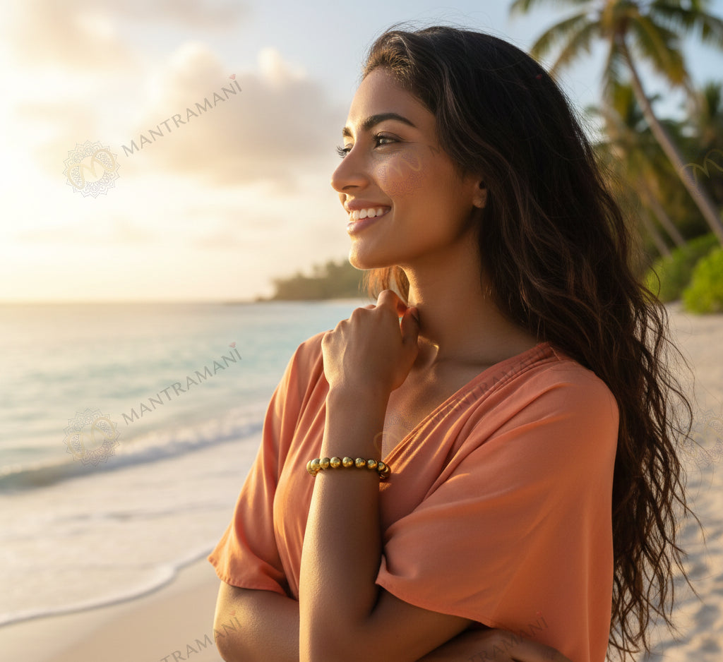 MantraMani® LumiGold™ – Radiant Hematite Bracelet by MantraMani