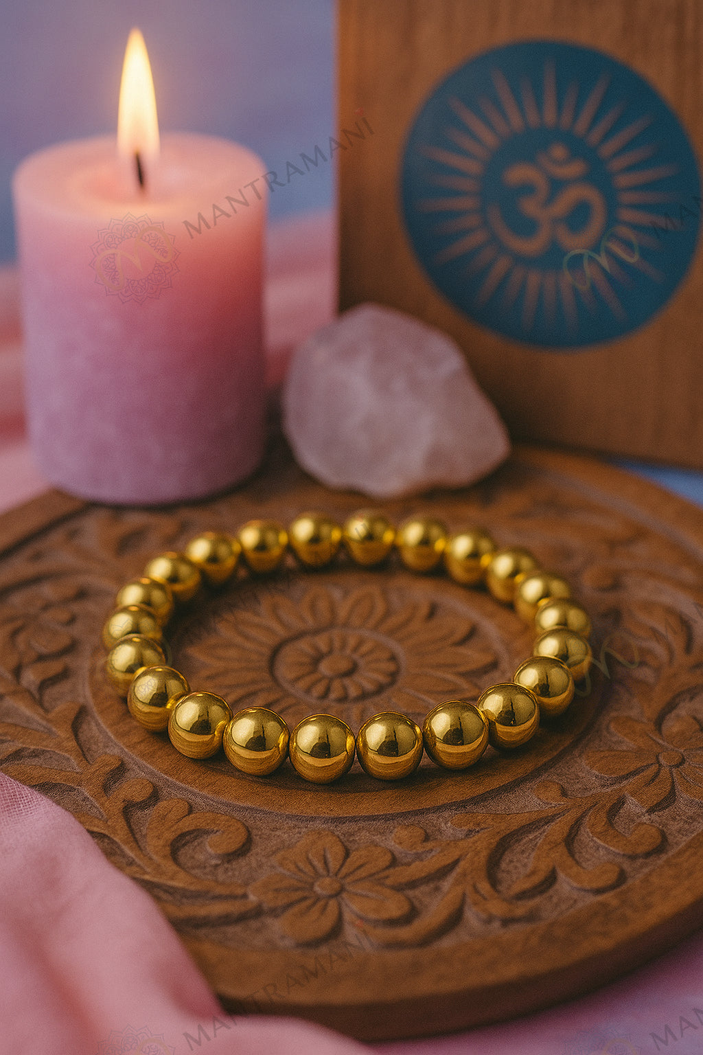 MantraMani® LumiGold™ – Radiant Hematite Bracelet by MantraMani