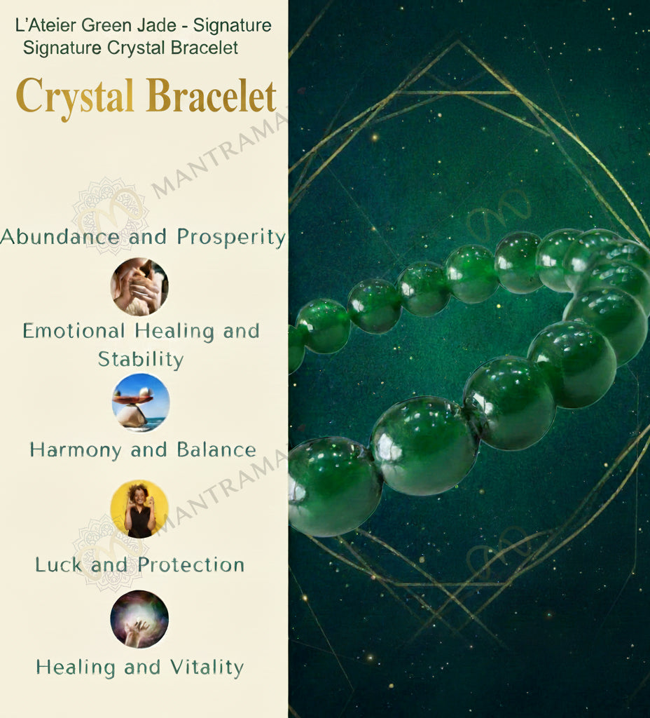 MantraMani® L’Atelier™  Green Jade – Signature Crystal Bracelet by MantraMani