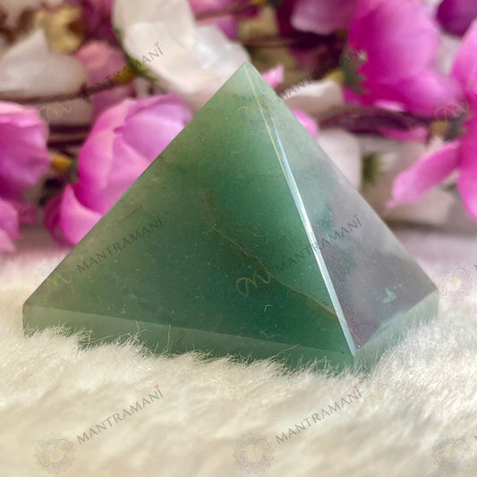 MantraMani® Green Jade Pyramid- Luck &amp; Good Fortune • Harmony &amp; Balance • Wealth Attraction &amp; Prosperity - MantraMani® Authentic Vedic Gemstone