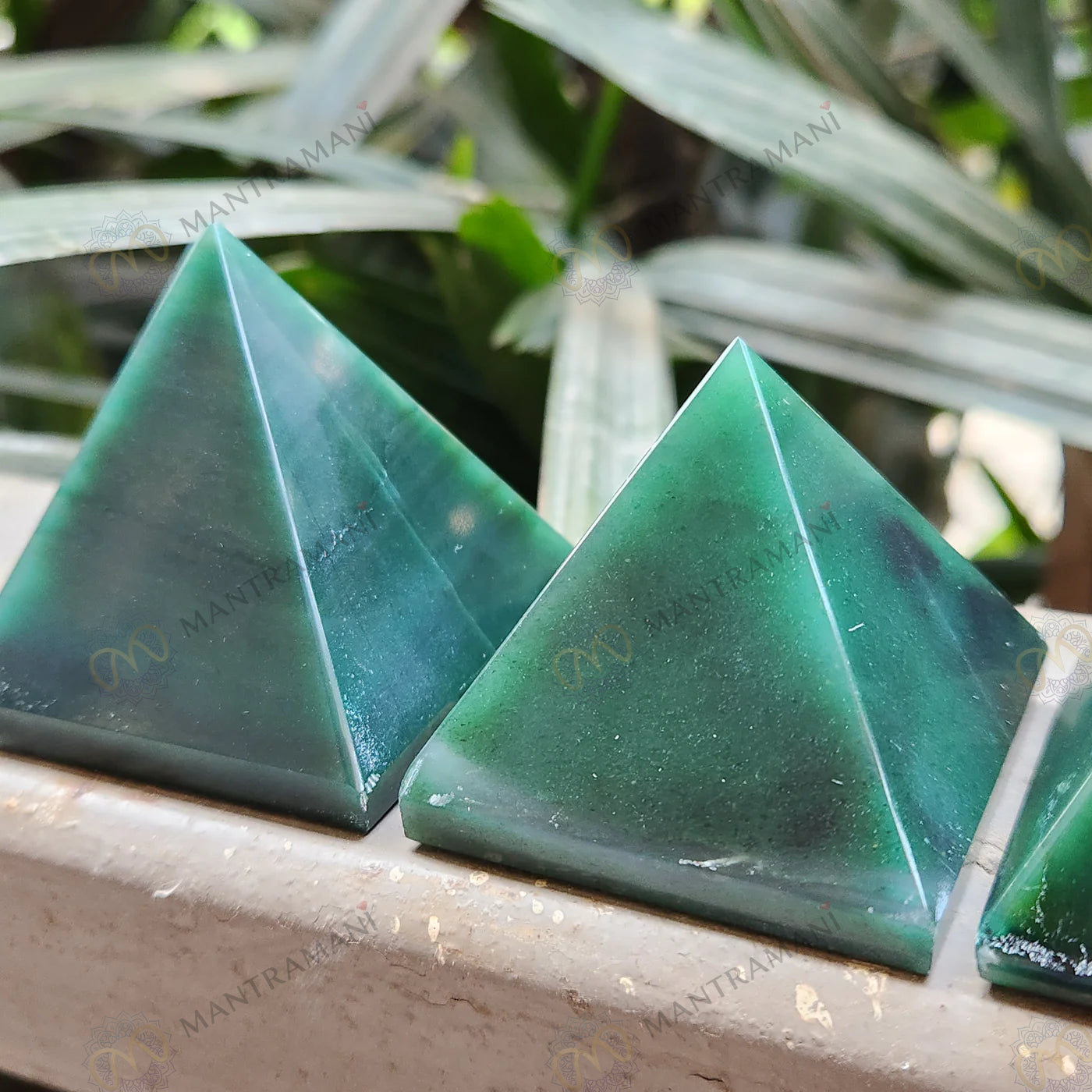 MantraMani® Green Jade Pyramid- Luck &amp; Good Fortune • Harmony &amp; Balance • Wealth Attraction &amp; Prosperity