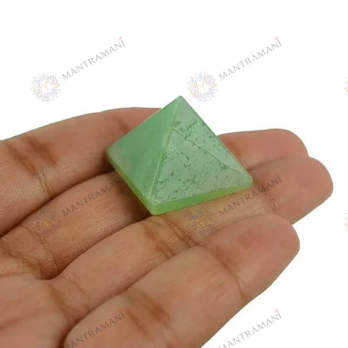 MantraMani® Green Jade Pyramid- Luck &amp; Good Fortune • Harmony &amp; Balance • Wealth Attraction &amp; Prosperity