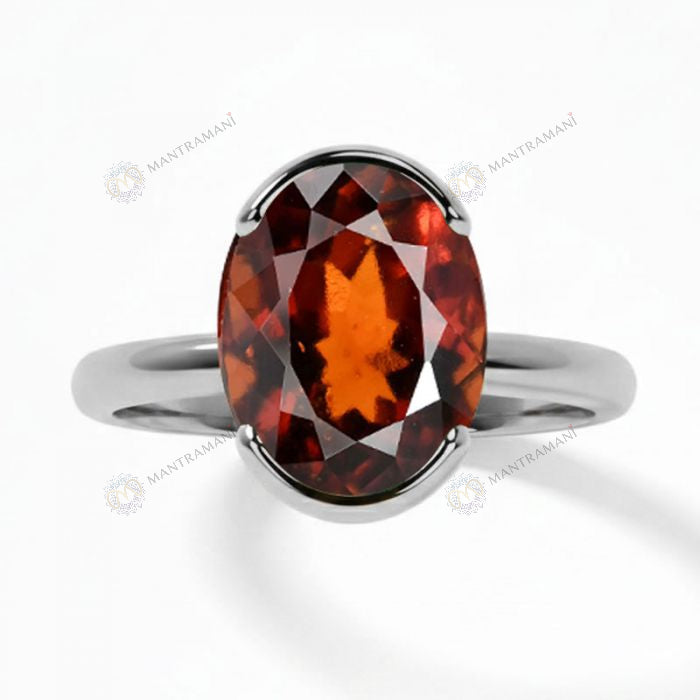 MantraMani® Rahu Hessonite Ring: Protection from Hidden Enemies