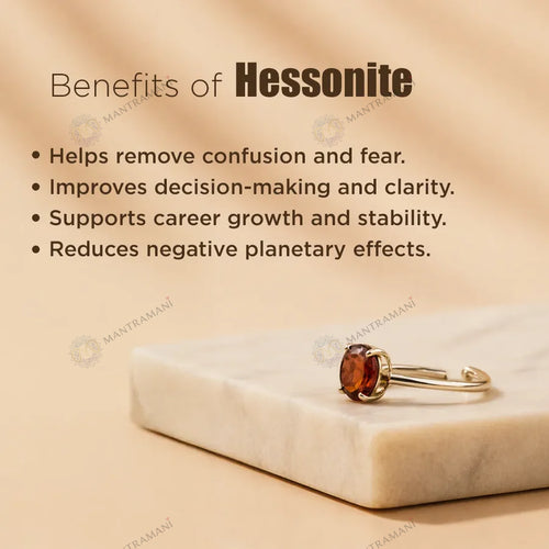 MantraMani® Rahu Hessonite Ring: Protection from Hidden Enemies