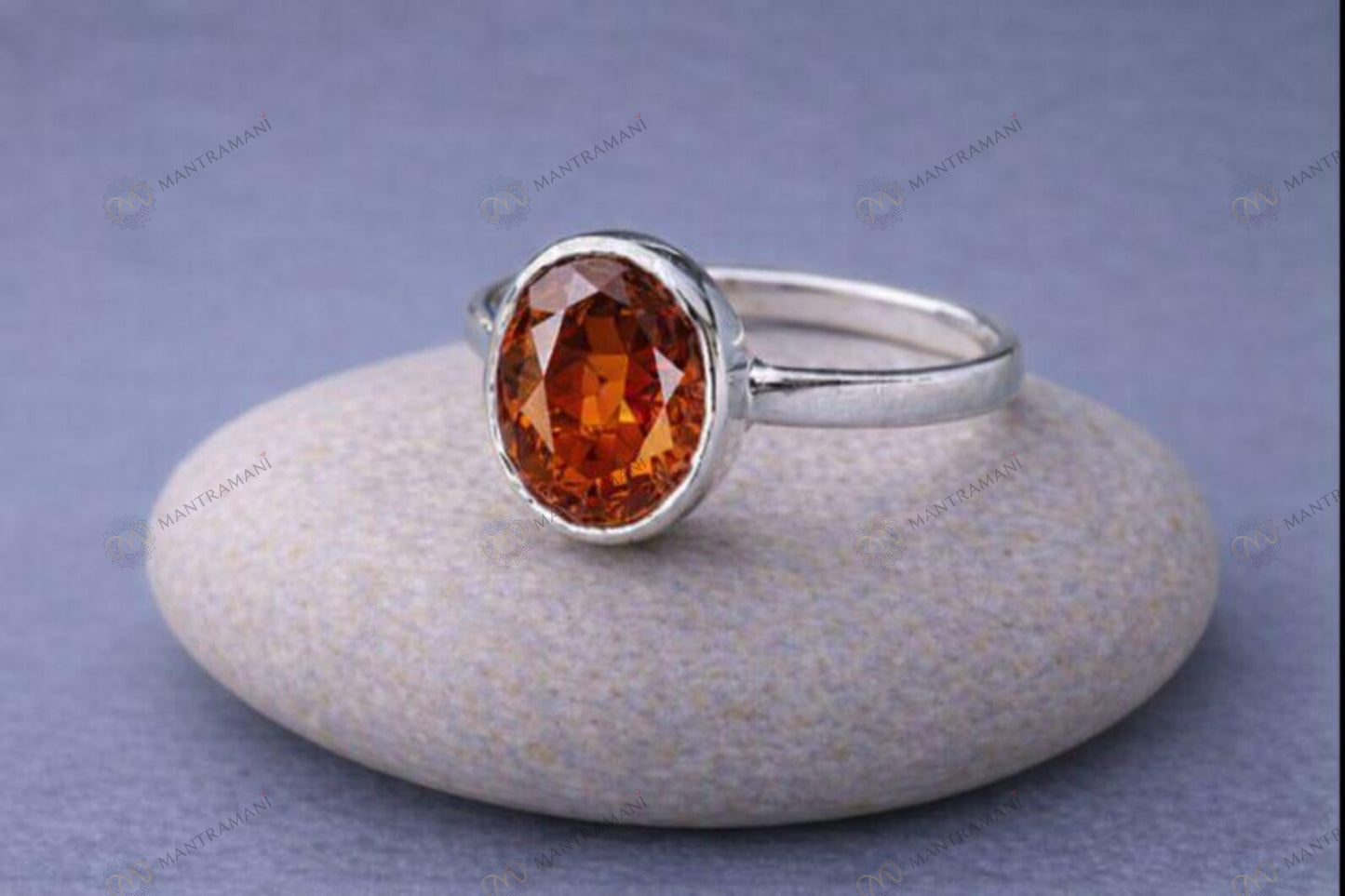 MantraMani® Rahu Hessonite Ring: Protection from Hidden Enemies