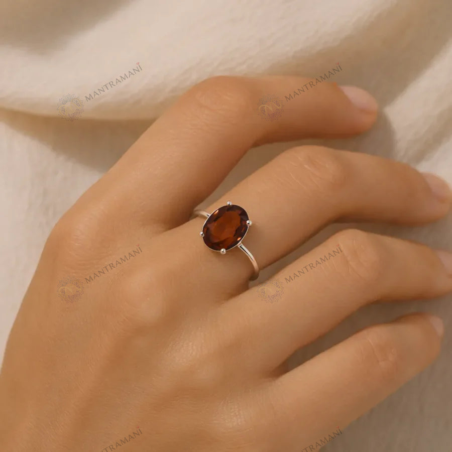MantraMani® Rahu Hessonite Ring: Protection from Hidden Enemies