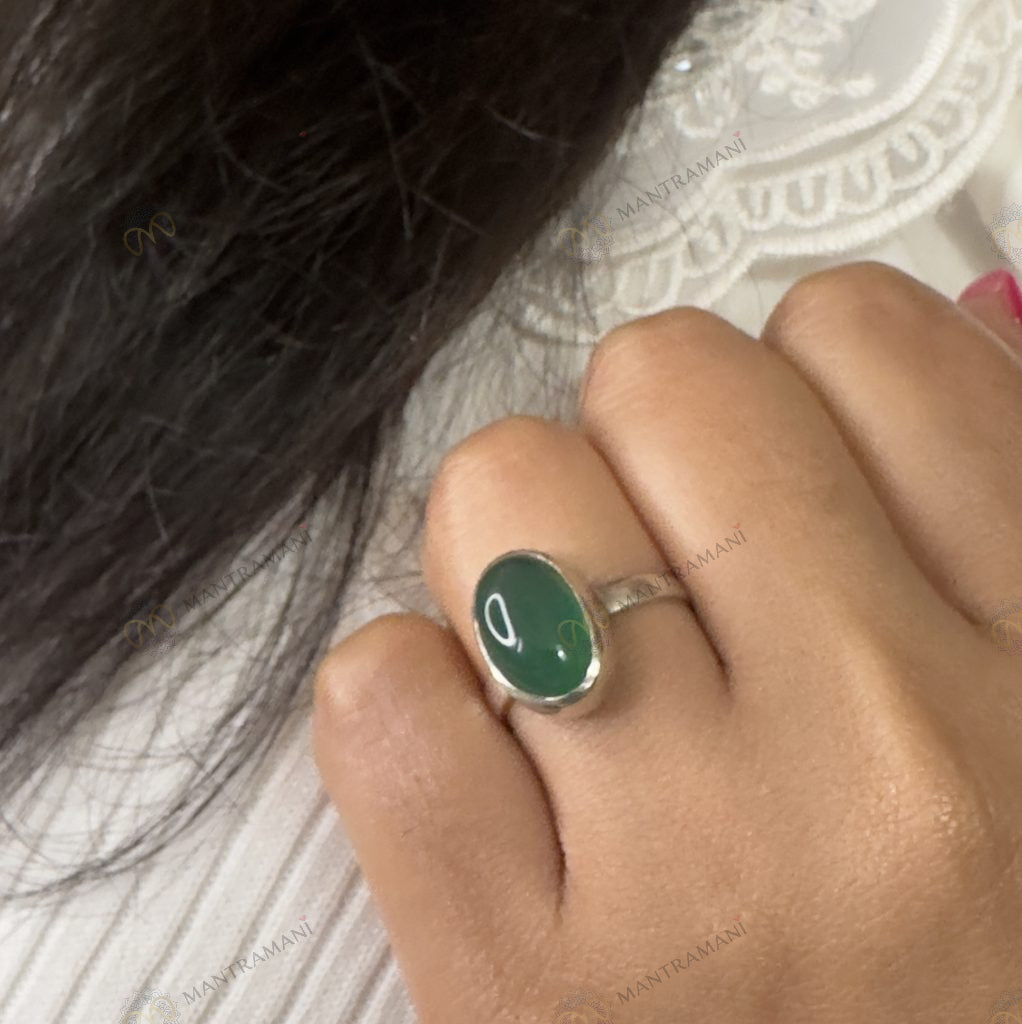 MantraMani® Green Onyx Ring: Encourages Self-Confidence and Willpower