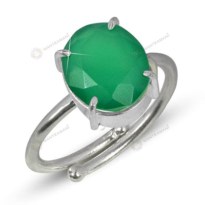 MantraMani® Green Onyx Ring: Encourages Self-Confidence and Willpower for Ring