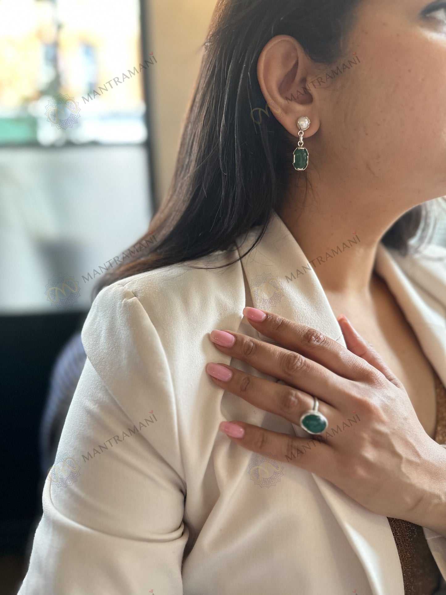 MantraMani® Green Onyx Ring: Encourages Self-Confidence and Willpower