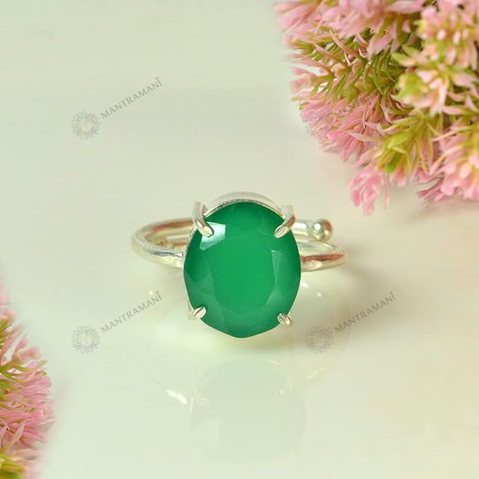 MantraMani® Green Onyx Ring: Encourages Self-Confidence and Willpower