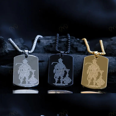 MantraMani® Shree Hanuman Chalisa Pendant BLACK-GOLD-SILVER