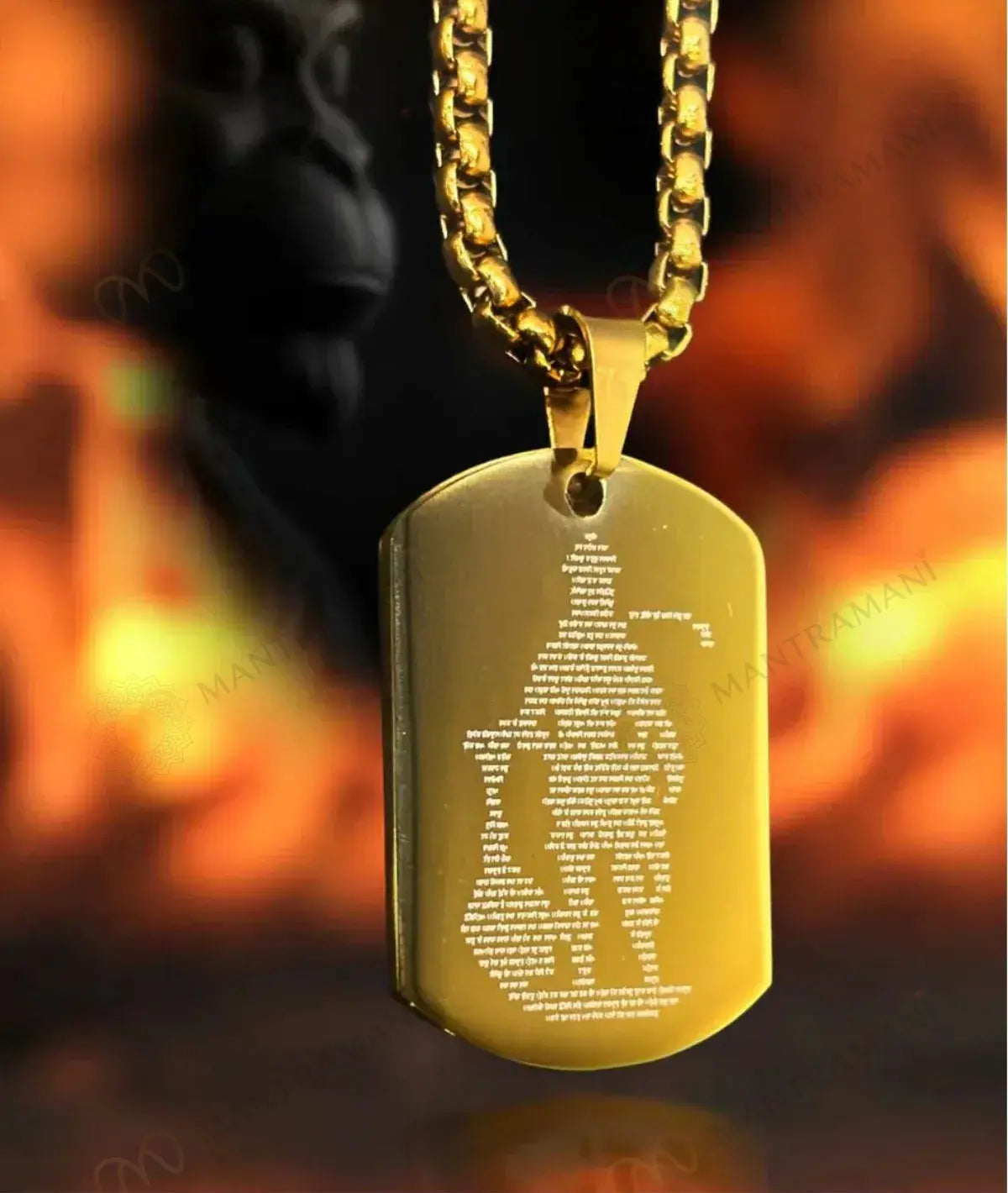 MantraMani® Shree Hanuman Chalisa Pendant BLACK-GOLD-SILVER