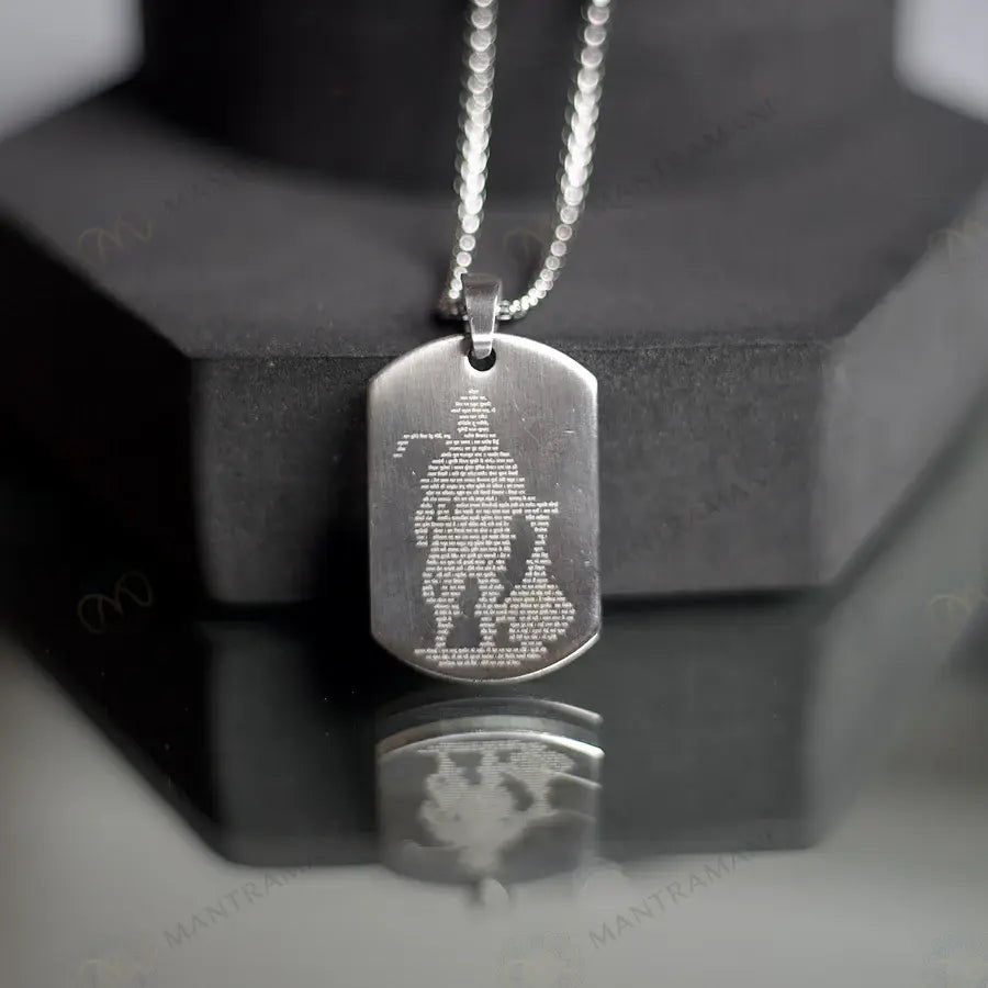 MantraMani® Shree Hanuman Chalisa Pendant BLACK-GOLD-SILVER