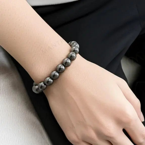MantraMani® Hematite Bracelet – Grounding, Protection & Mental Clarity