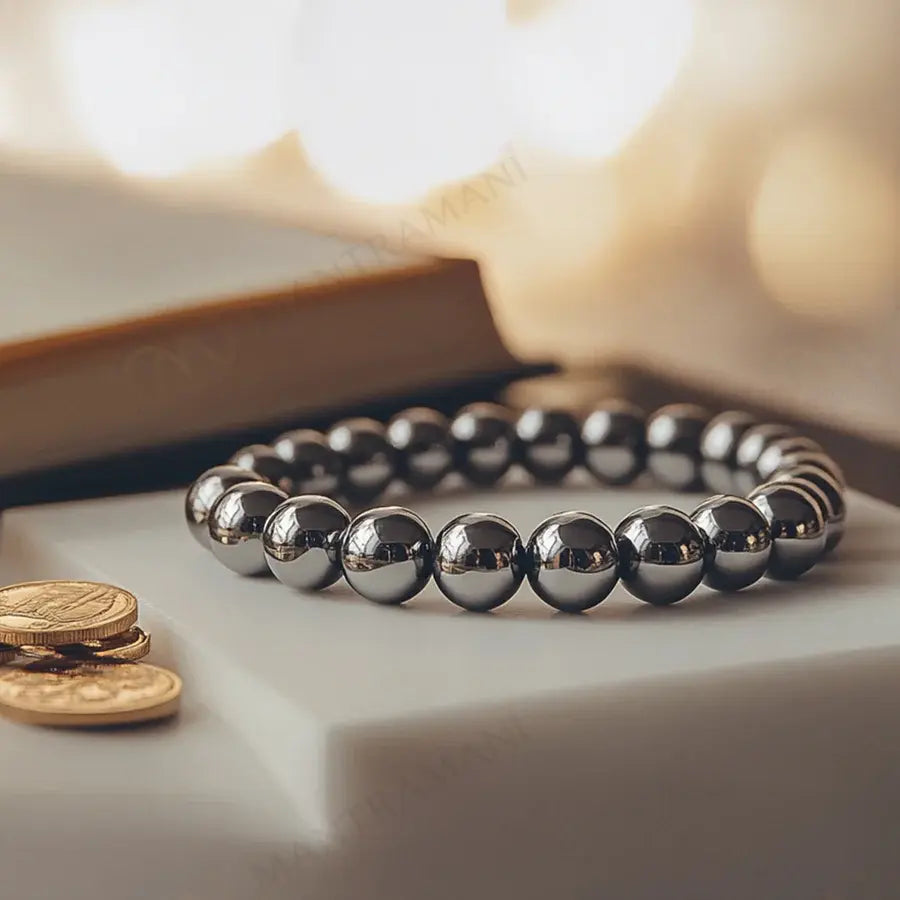 MantraMani® Hematite Bracelet – Grounding, Protection & Mental Clarity