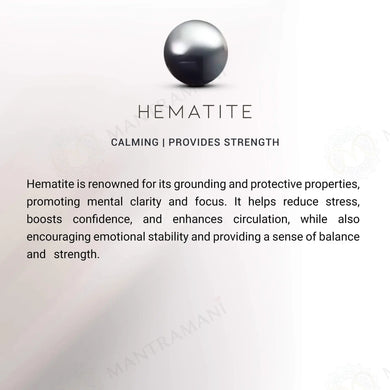 MantraMani® Hematite Bracelet – Grounding, Protection & Mental Clarity