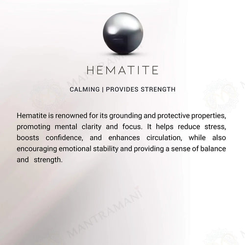 MantraMani® Hematite Bracelet – Grounding, Protection & Mental Clarity