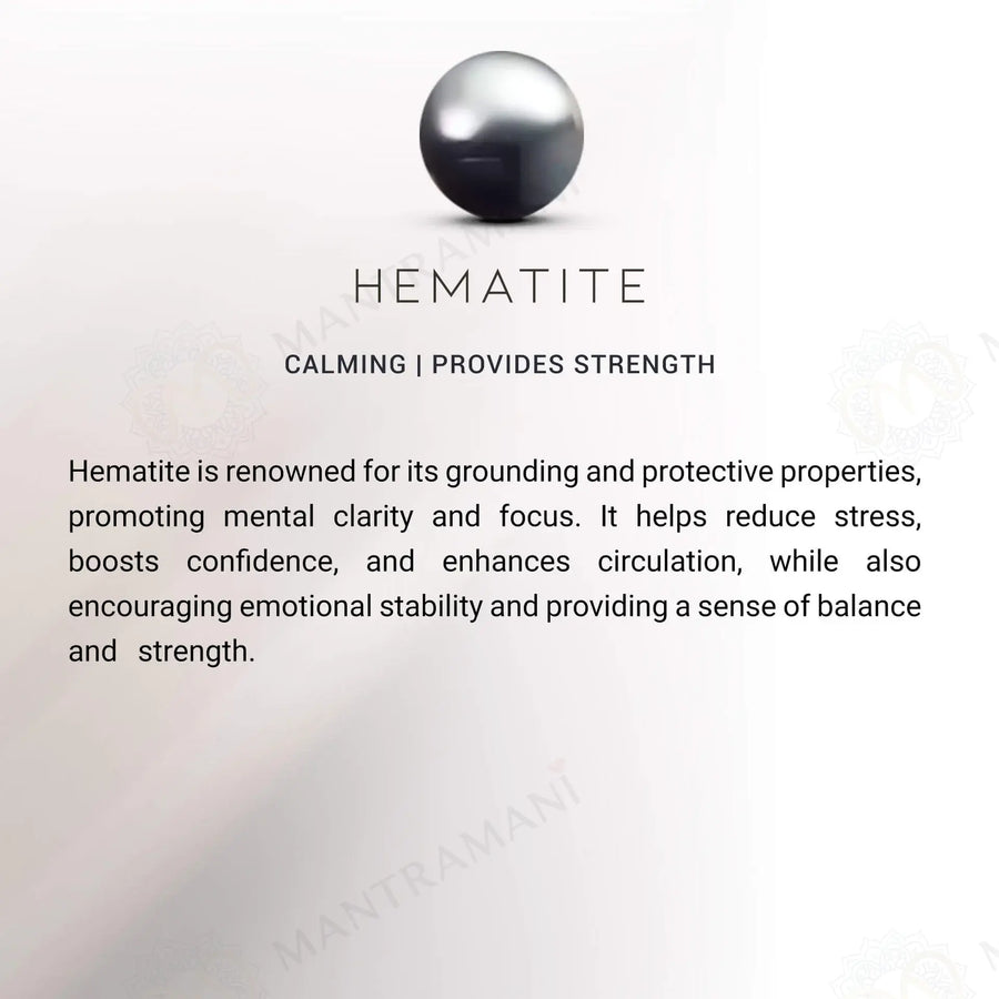 MantraMani® Hematite Bracelet – Grounding, Protection & Mental Clarity