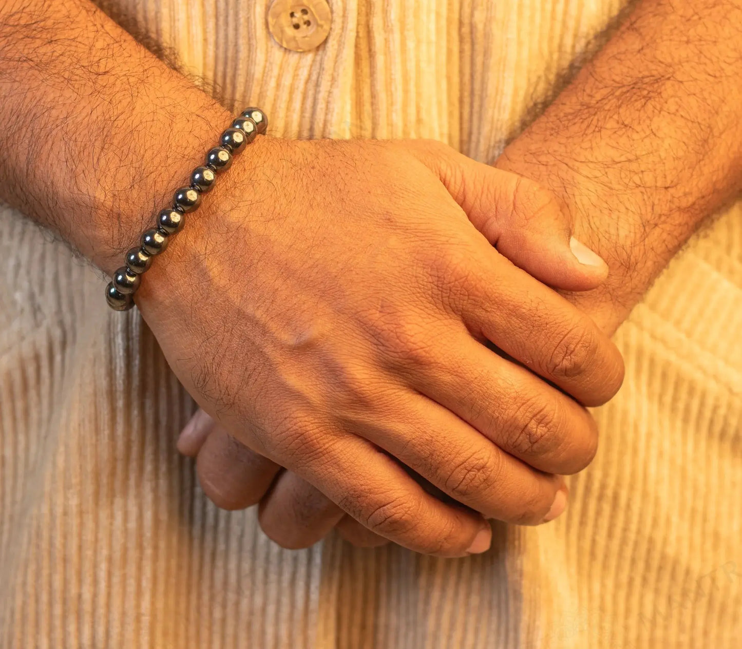 MantraMani® Hematite Bracelet – Grounding, Protection & Mental Clarity