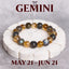 MantraMani® Gemini Zodiac Birthstone Crystal Bracelet- 8 mm- Mithun Rashi Crystal Bracelet