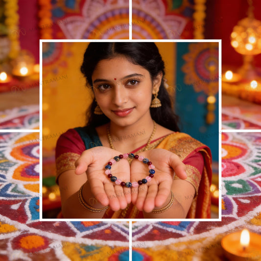 Capricorn Zodiac Birthstone Crystal Bracelet- 8 mm- Makar rashi crystal bracelet