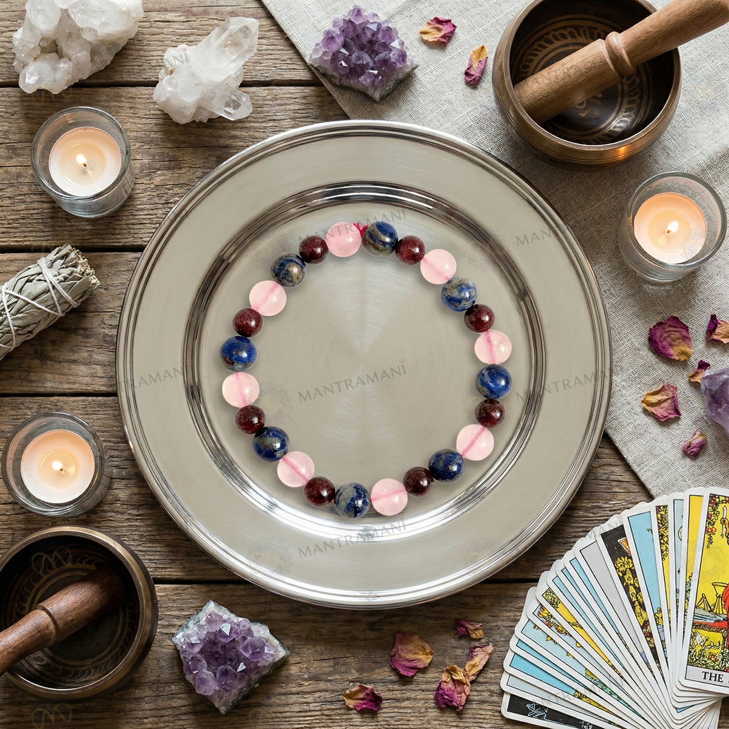 Capricorn Zodiac Birthstone Crystal Bracelet- 8 mm- Makar rashi crystal bracelet