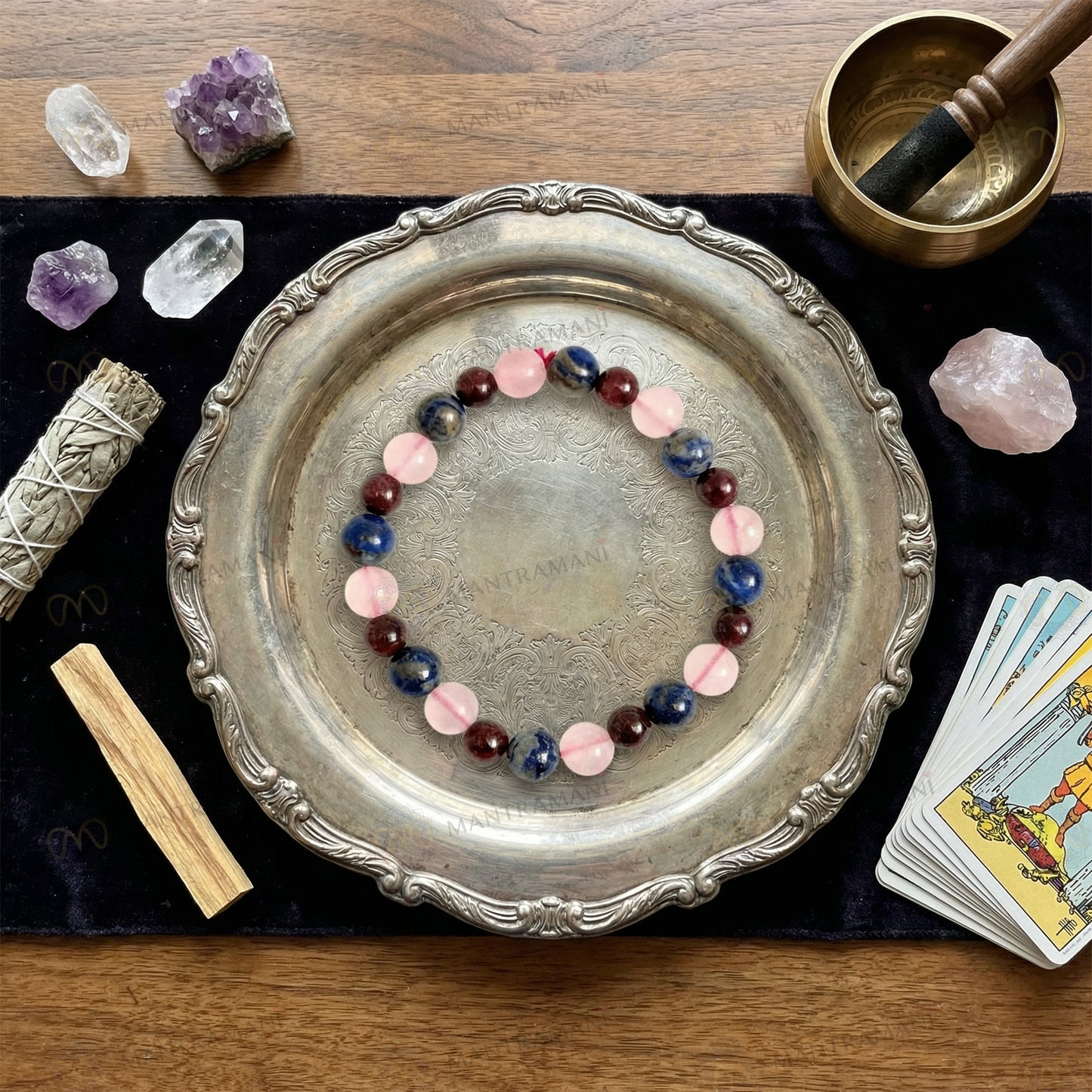 Capricorn Zodiac Birthstone Crystal Bracelet- 8 mm- Makar rashi crystal bracelet