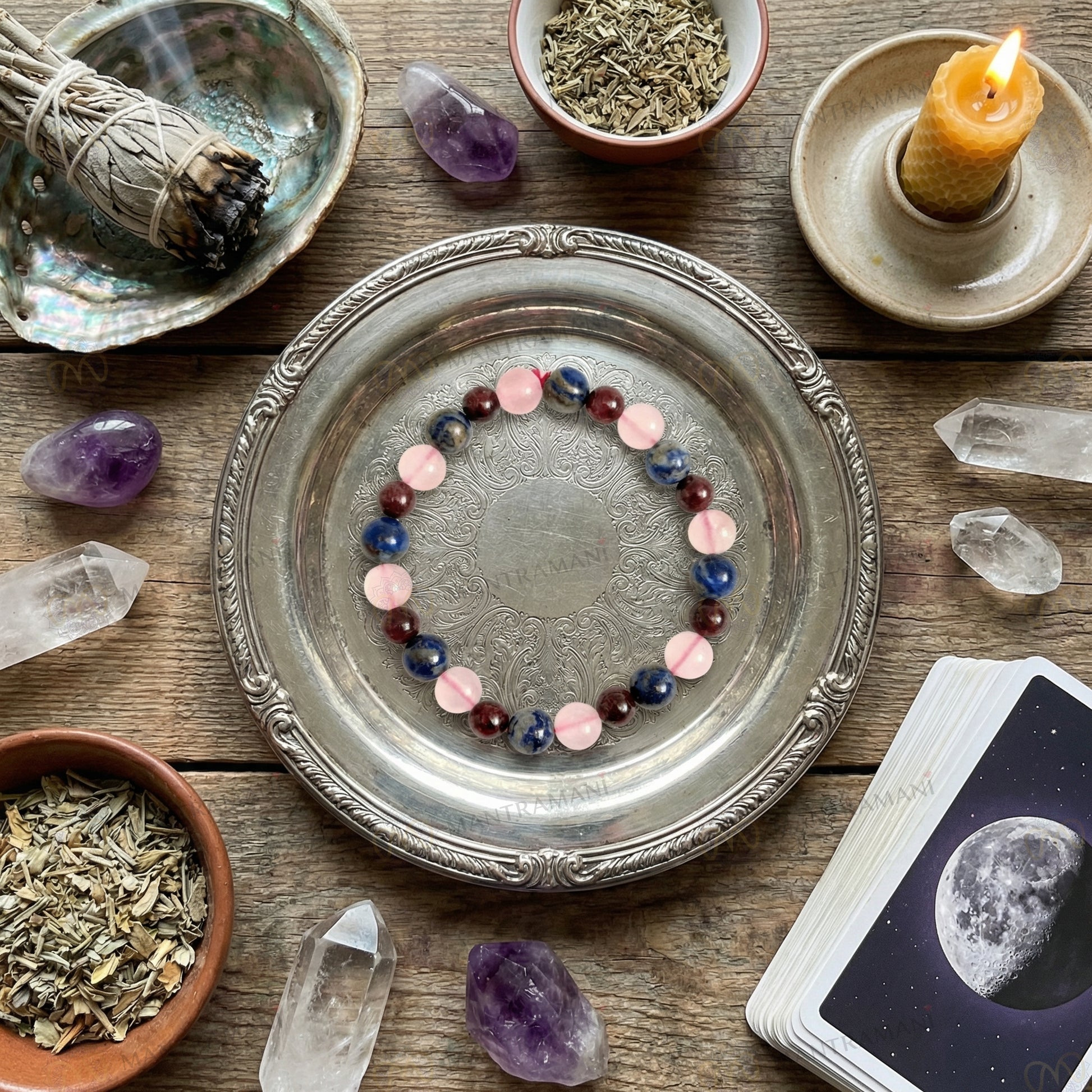 Capricorn Zodiac Birthstone Crystal Bracelet- 8 mm- Makar rashi crystal bracelet