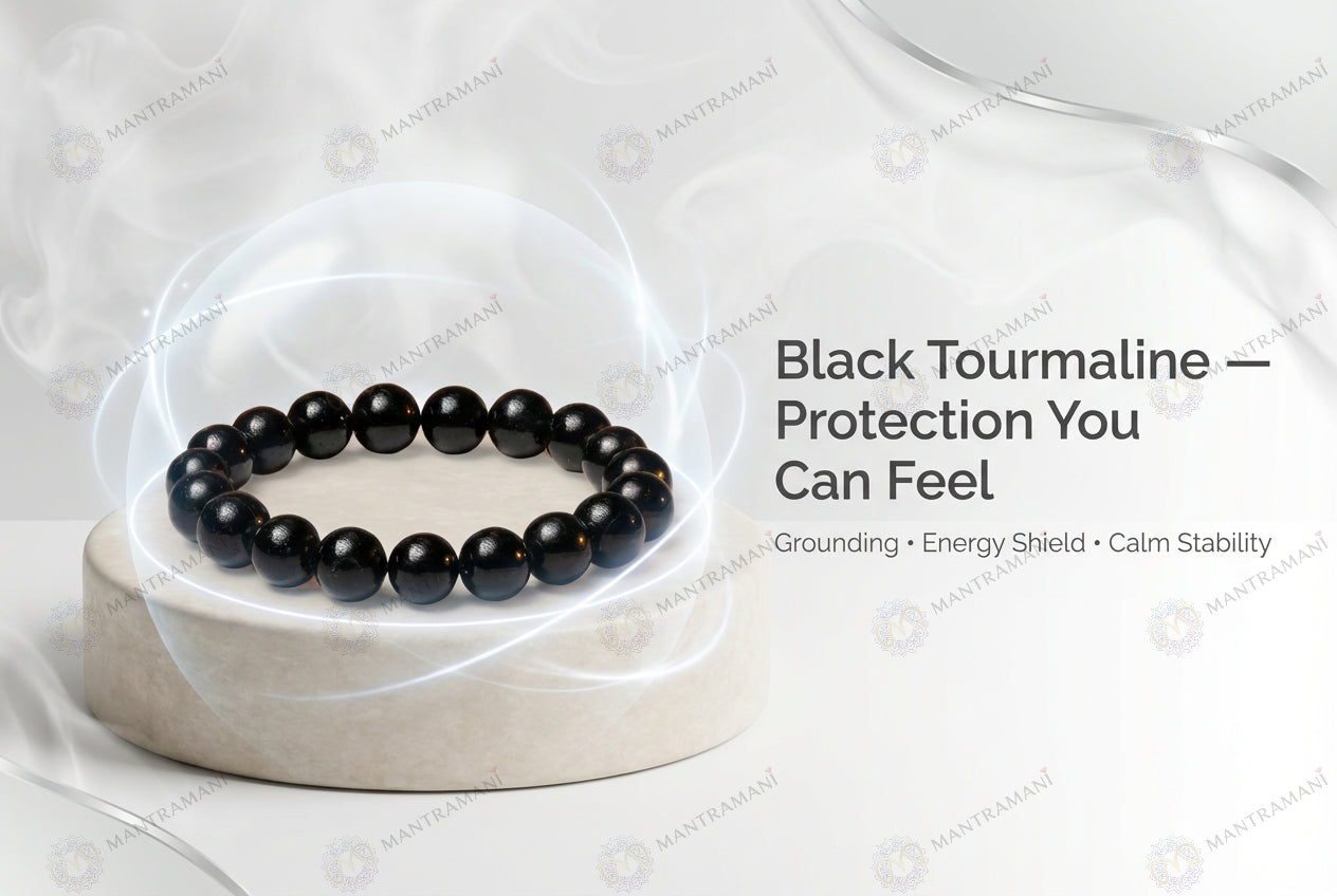 MantraMani® Éclipse Noire — Black Tourmaline Protection Bracelet
