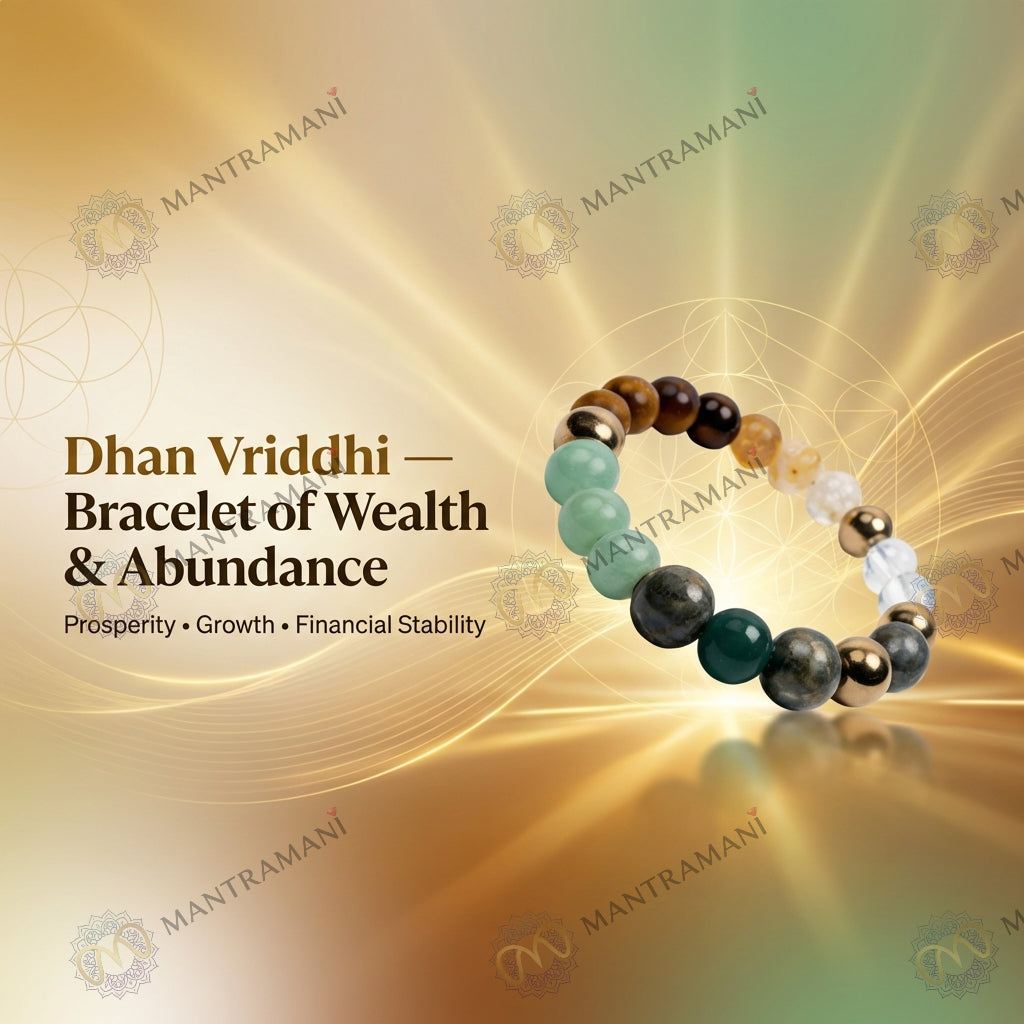 MantraMani® Dhan Vriddhi™ – Money Magnet Bracelet - Attract Wealth • Removes Financial/Money Blockage • Unlock Opportunities • Align With Prosperity Energy