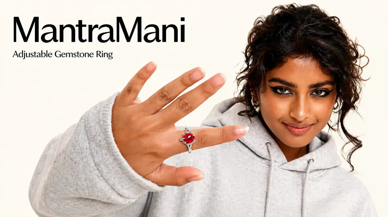 MantraMani Adjustable Gemstone Ring Collection