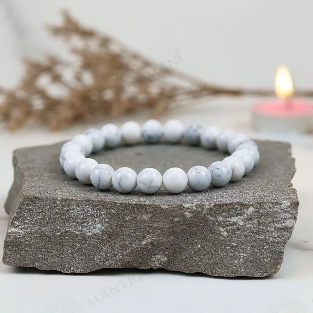 MantraMani® Howlite Bracelet – Calm Mind, Stress Relief & Better Sleep