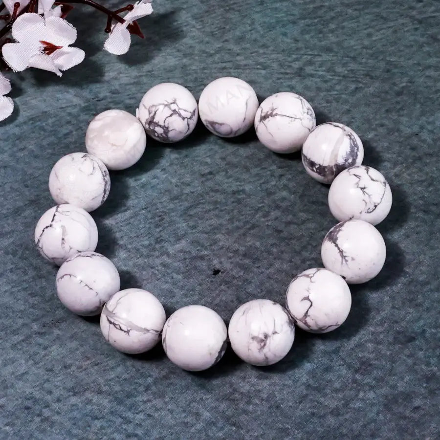 MantraMani® Howlite Bracelet – Calm Mind, Stress Relief & Better Sleep