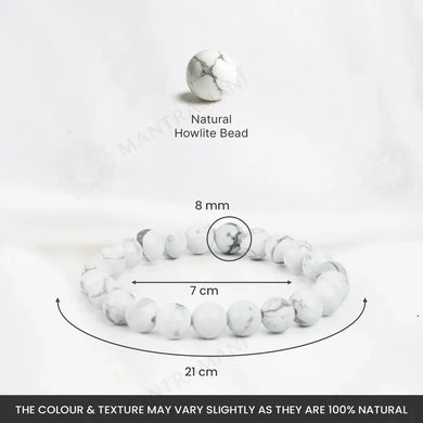 MantraMani® Howlite Bracelet – Calm Mind, Stress Relief & Better Sleep