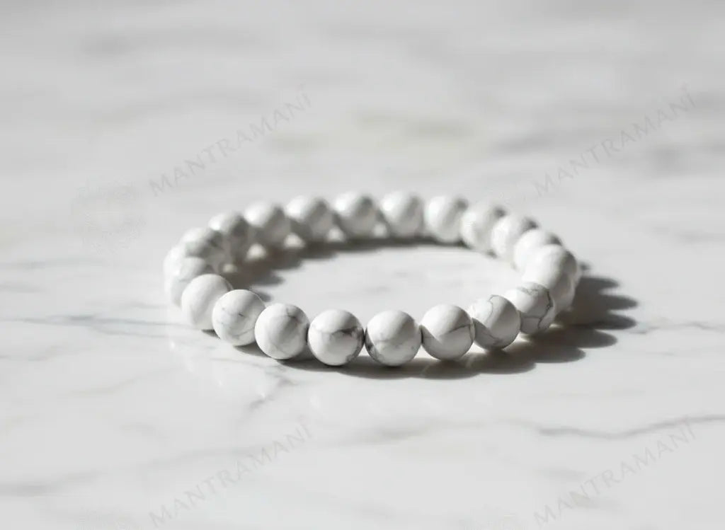 MantraMani® Howlite Bracelet – Calm Mind, Stress Relief & Better Sleep