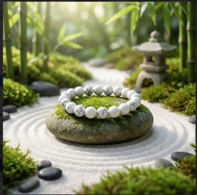MantraMani® Howlite Bracelet – Calm Mind, Stress Relief & Better Sleep