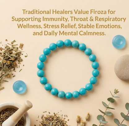 Turquoise Céleste Irani Firoza – Natural Iranian Turquoise Protection, Wealth & Health Bracelet (AAA Grade | Jupiter Energy | Evil Eye Shield)