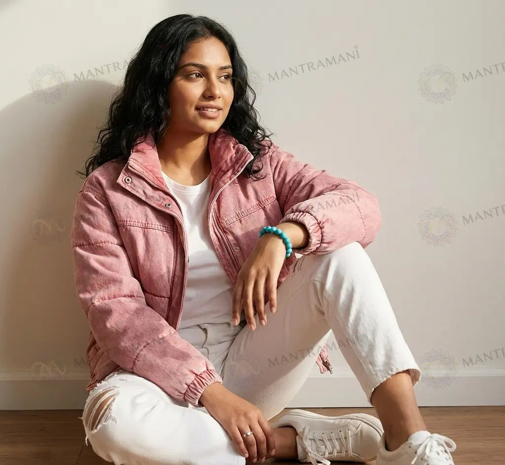 MantraMani® Firoza Turquoise Bracelet — Success Activation • Mental Calm • Aura Protection | Certified Natural Stone