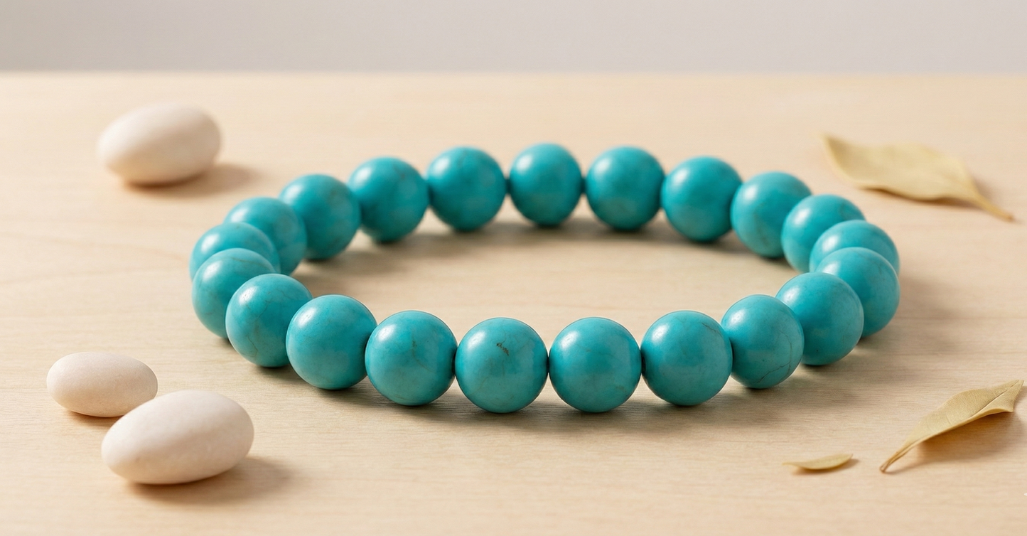Turquoise Céleste Irani Firoza – Natural Iranian Turquoise Protection, Wealth & Health Bracelet (AAA Grade | Jupiter Energy | Evil Eye Shield)