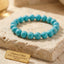 MantraMani® Turquoise Céleste Irani Firoza – Natural Iranian Turquoise Protection, Wealth & Health Bracelet (AAA Grade | Jupiter Energy | Evil Eye Shield)