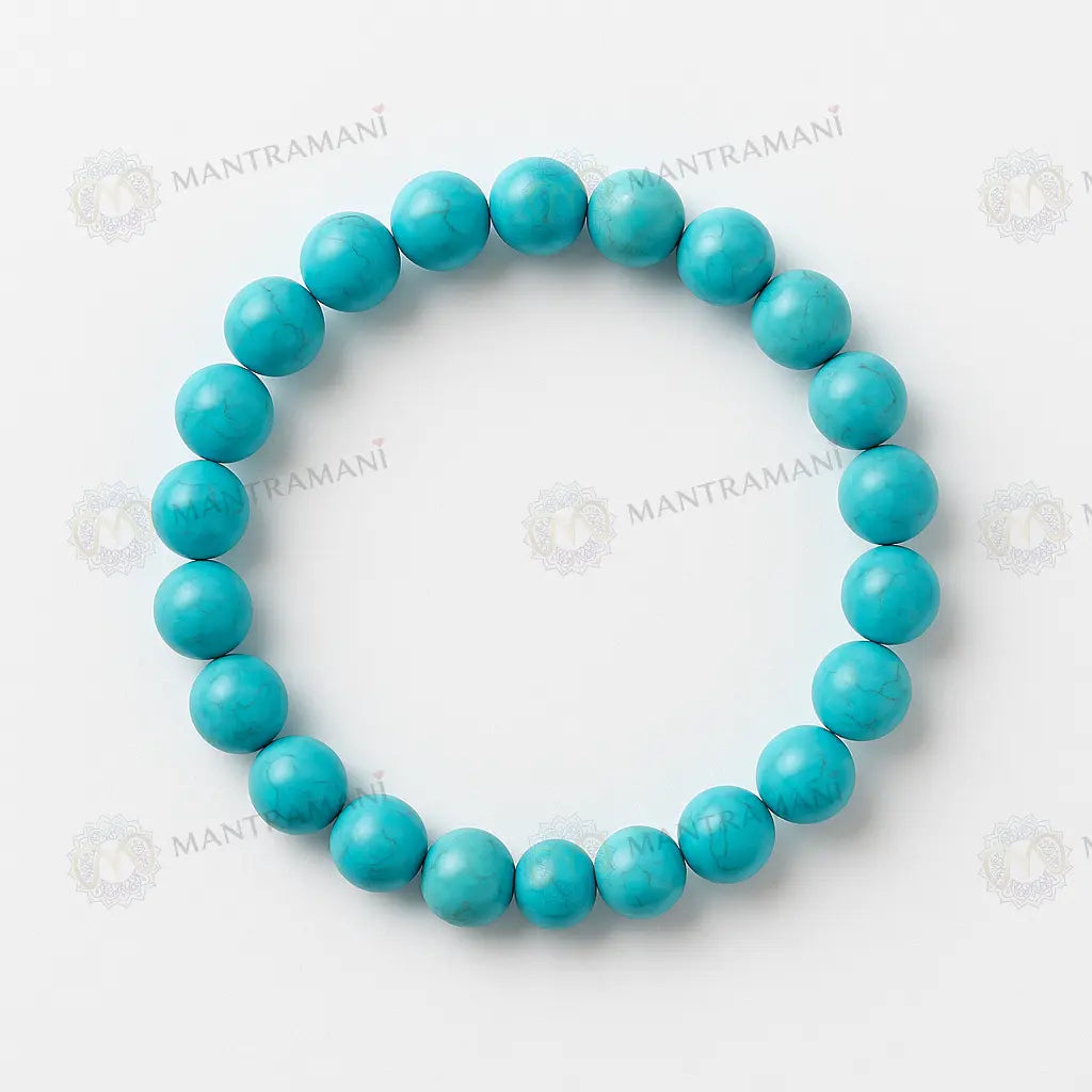 MantraMani® Firoza Turquoise Bracelet — Success Activation • Mental Calm • Aura Protection | Certified Natural Stone