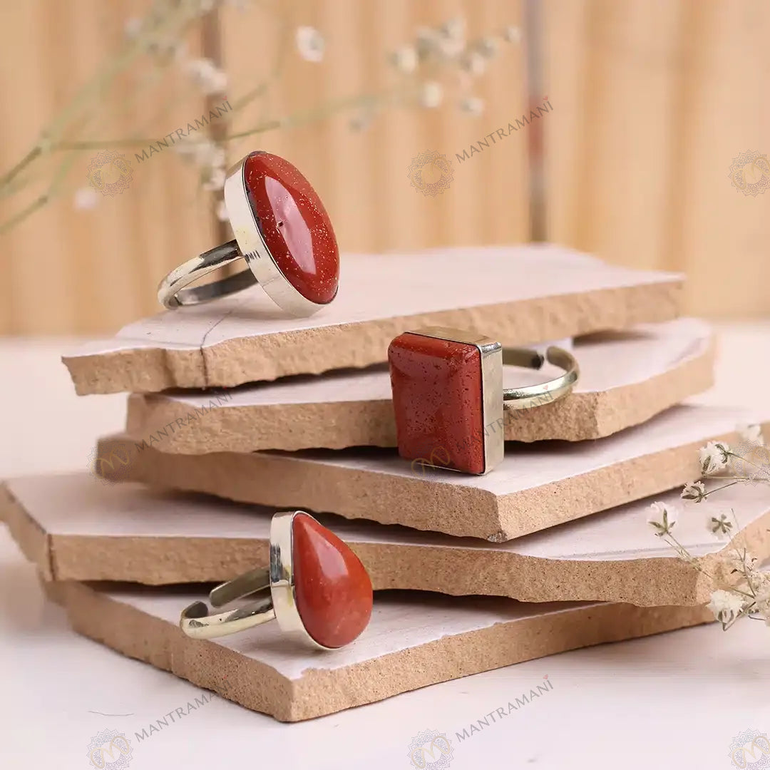 MantraMani® Red Jasper Ring: Courage and Confidence