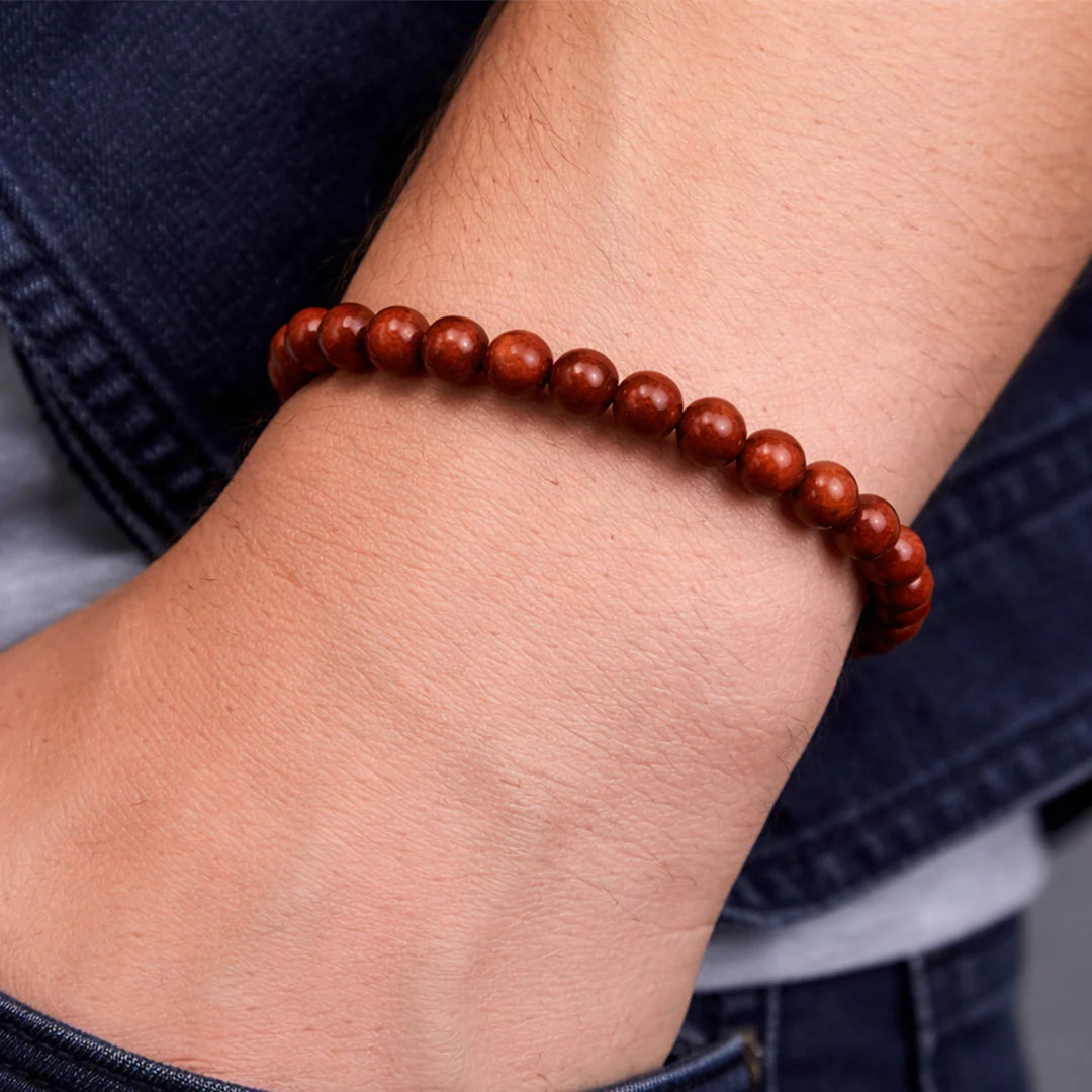 MantraMani® Red Jasper Bracelet – Strength, Stability & Root Chakra Energy