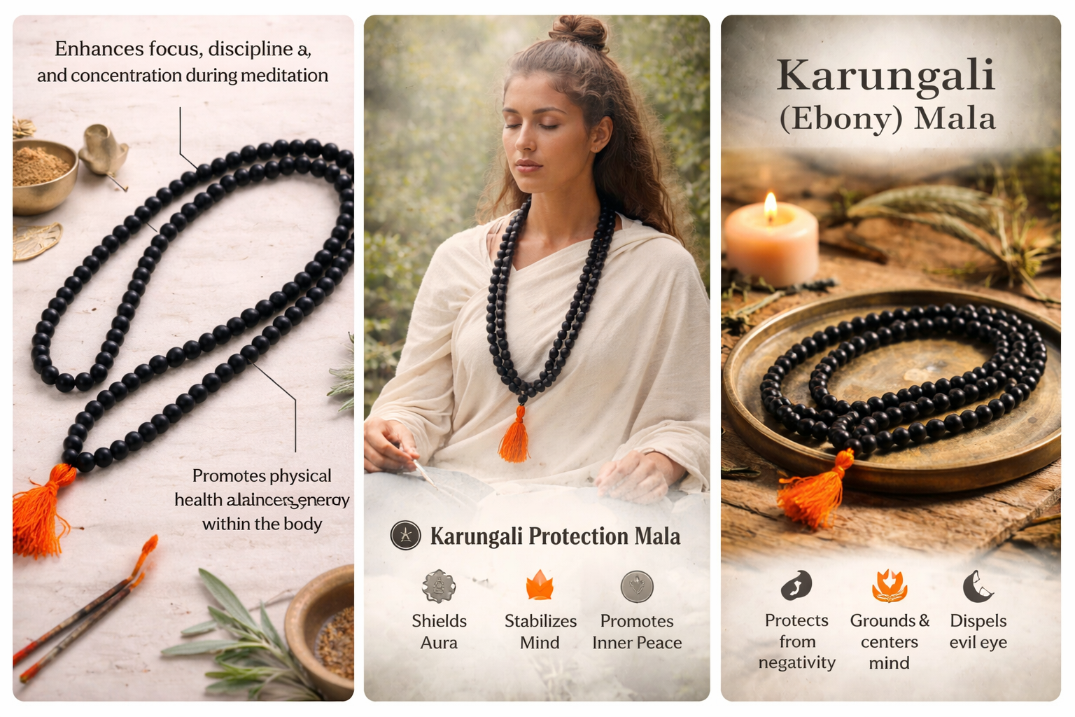 MantraMani™ Karungali Mala — 108 Beads Ebony Wood Mala for Grounding, Protection & Self-Realization (Govt. Lab Certified)