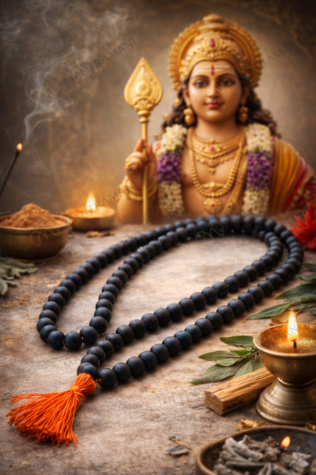 MantraMani® Divine Karungali Rudraksha Mala