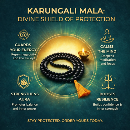 MantraMani™ Karungali Mala — 108 Beads Ebony Wood Mala for Grounding, Protection & Self-Realization (Govt. Lab Certified)