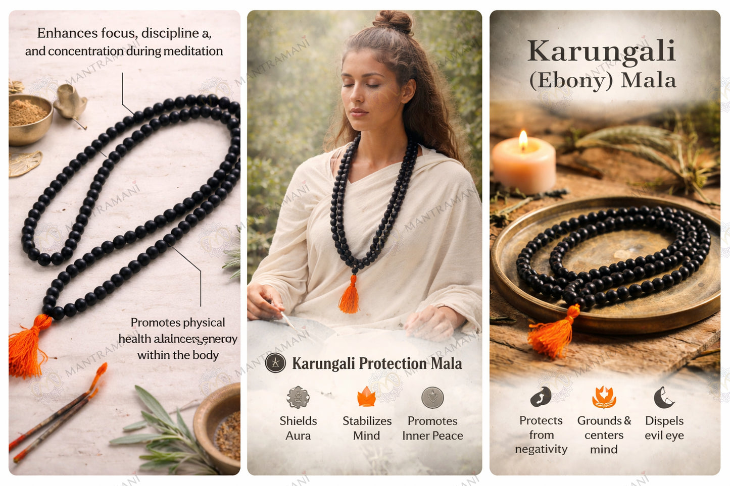 MantraMani® Divine Karungali Rudraksha Mala