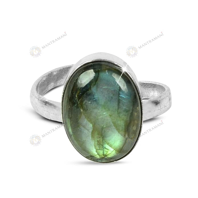 MantraMani® Labradorite Ring: Awaken Your Inner Power & Open Your Third Eye Chakra