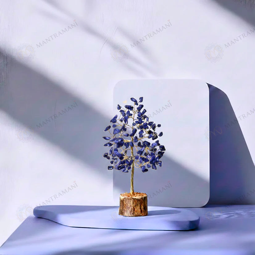 MantraMani® Lapis Lazuli Crystal Tree – Wisdom, Communication & Confidence