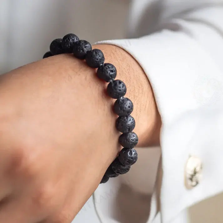 MantraMani® Lava Stone Bracelet – Courage, Strength & Volcanic Grounding